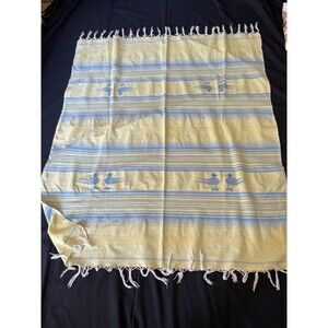 Vintage Native American Blanket Or Rug  Yellow Birds